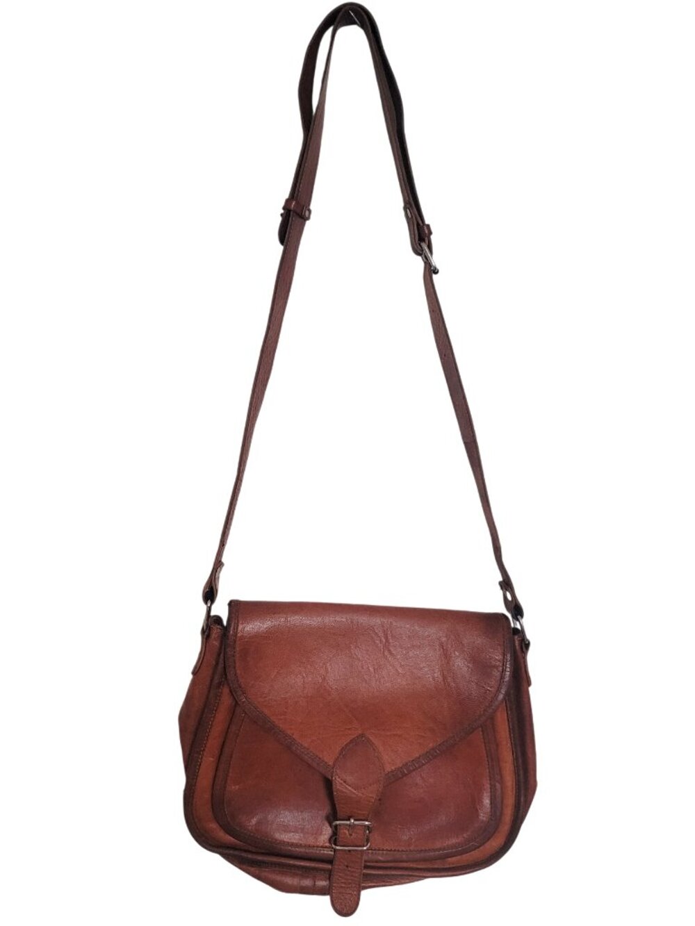 Komal's Passion Leather Handmade Leather Satchel Crossbody Bag Adjustable Strap